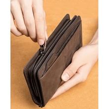 Balebaily Long Wallet for Men & Women with Zipper Pocket - Black